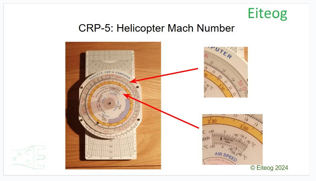 Example of using CRP-5 to find helicopter Mach No