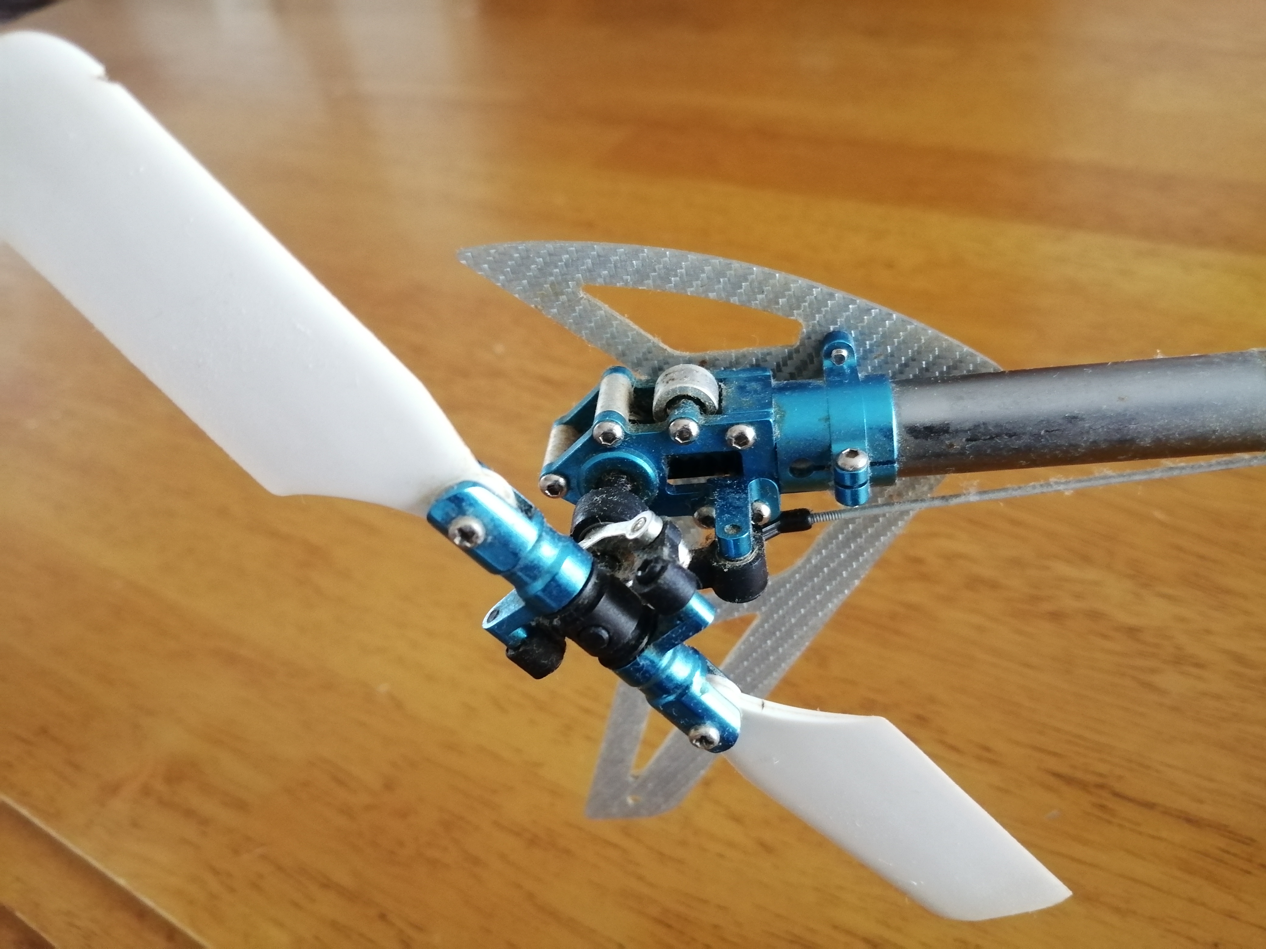 CNC Machined RC Helicopter Tail Assembly and Tail Rotor Blades