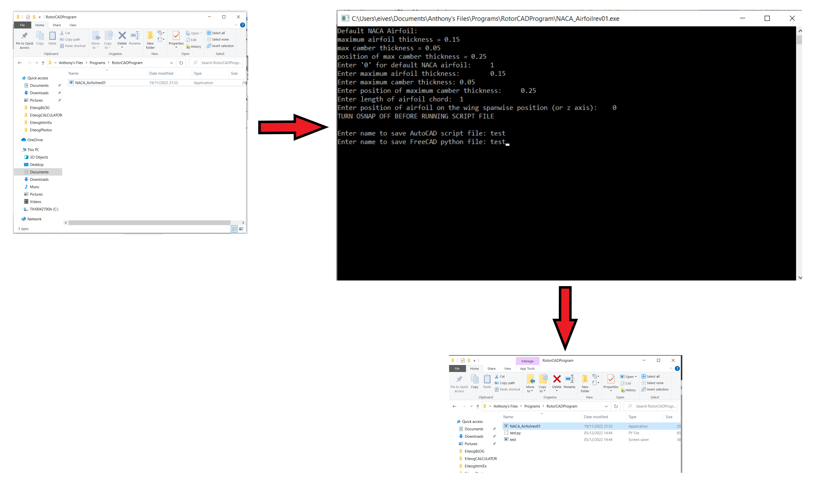 Running the RotorCAD program